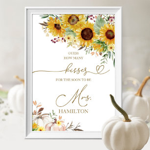 Pompoen Zonnebloem Hoeveel Kussen Teken Poster