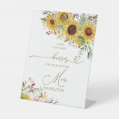 Pompoen Zonnebloem Hoeveel Kussen Teken Reclamebord Met Voetstuk (Voorkant)