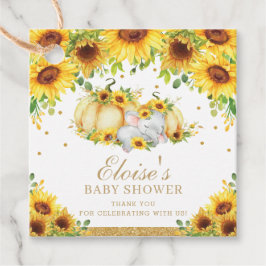 Pompoen Zonnebloem Olifant Baby shower Dank u Bedankjes Labels