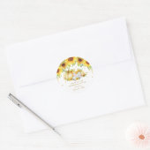 Pompoen Zonnebloem Olifant Dank u Gouden Glitter Ronde Sticker (Envelop)