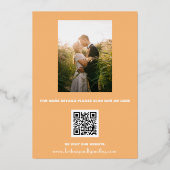 Pompoen Zonnebloem Rustieke Foto QR Code Bruiloft Folie Uitnodiging (Achterkant)