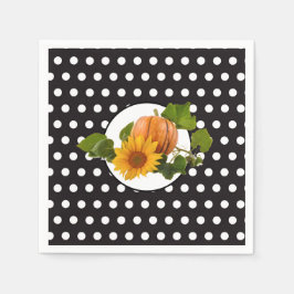 Pompoen & Zonnebloem Stip Thanksgiving Servet