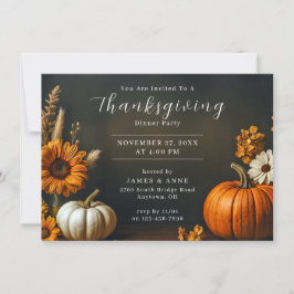 Pompoen & Zonnebloem Thanksgiving Uitnodiging