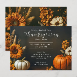 Pompoen & Zonnebloem Thanksgiving Uitnodiging
