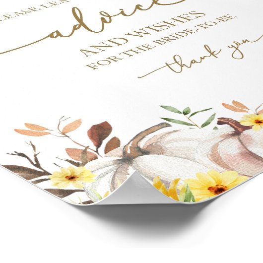 Pompoen Zonnebloem Vrijgezellenfeest Advies Kaart  Poster (Hoek)