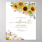 Pompoen Zonnebloem Vrijgezellenfeest Advies Kaart  Poster (Voorkant)