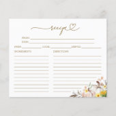 Pompoen Zonnebloem Vrijgezellenfeest Recept Kaarte (Voorkant)