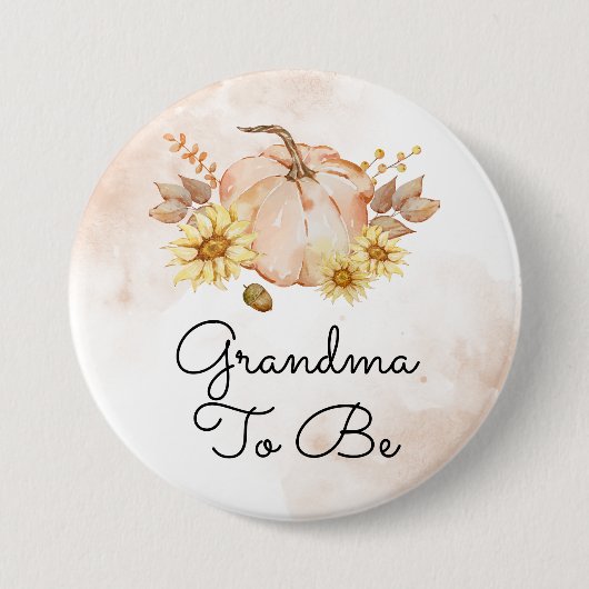 Pompoen Zonnebloemen Oma om Baby shower te zijn Ronde Button 7,6 Cm (Voorkant)