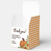 Pompoen & Zonnebloemen Oranje Geruit Dank je wel Bedankdoosjes (Geopend)