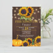 Pompoen Zonnebloemen Rustieke Schuur Hout Vriendsc Kaart (Staand voorkant)