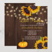 Pompoen Zonnebloemen Rustieke Schuur Houten Baby S Kaart (Voorkant / Achterkant)