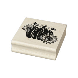 Pompoen Zonnebloemen Schattige Herfst Festival Her Rubberstempel