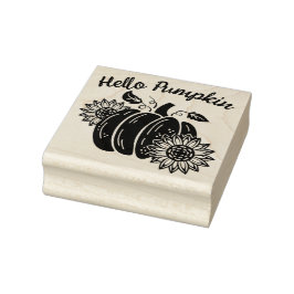 Pompoen Zonnebloemen Schattige Jouw tekst toevoege Rubberstempel