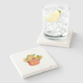 Pompoen Zonnebloemen Stenen Onderzetter (Zijkant)