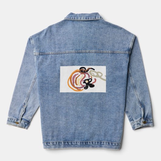 Pompoen Zonsondergang Herfst schattig Denim Jacket (Achterkant)
