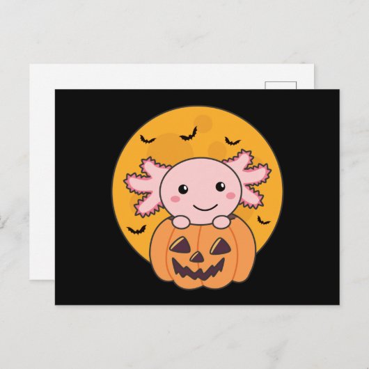 Pompoenas-lotl overvalt zoete dieren voor Hallowee Briefkaart (Voorkant / Achterkant)