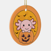 Pompoenas-lotl overvalt zoete dieren voor Hallowee Keramisch Ornament (Rechts)