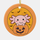 Pompoenas-lotl overvalt zoete dieren voor Hallowee Keramisch Ornament (Voorkant)