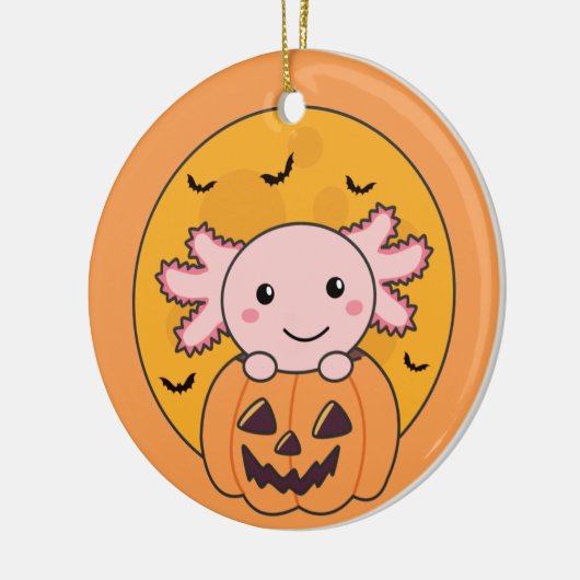 Pompoenas-lotl overvalt zoete dieren voor Hallowee Keramisch Ornament (Links)