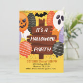 Pompoenballonnen Het is een Halloweenfeest Kaart (Staand voorkant)