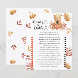Pompoenbeer - mama of papa baby shower spel
