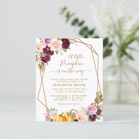 Pompoenbessen baby shower (Staand voorkant)