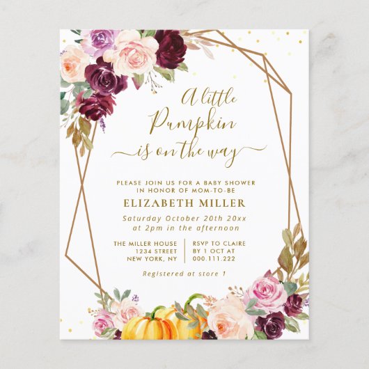 Pompoenbessen baby shower (Voorkant)