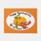 Pompoenbessen oranje herfst Happy Thanksgiving Deurmat (Voorkant)