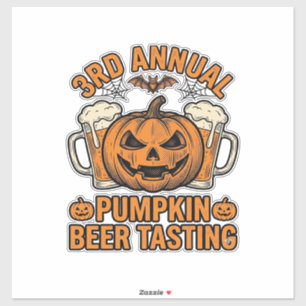 Pompoenbier Proeverij Vintage Halloween Shirt Ontw Sticker