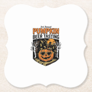 Pompoenbierproeverij Vintage Halloween-evenement T Kartonnen Onderzetters