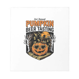 Pompoenbierproeverij Vintage Halloween-evenement T Notitieblok