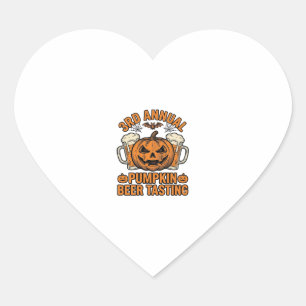 Pompoenbierproeverij Vintage Halloween T-shirt ont Hart Sticker