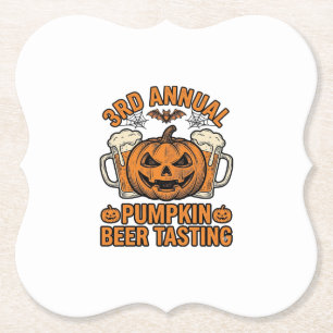 Pompoenbierproeverij Vintage Halloween T-shirt ont Kartonnen Onderzetters