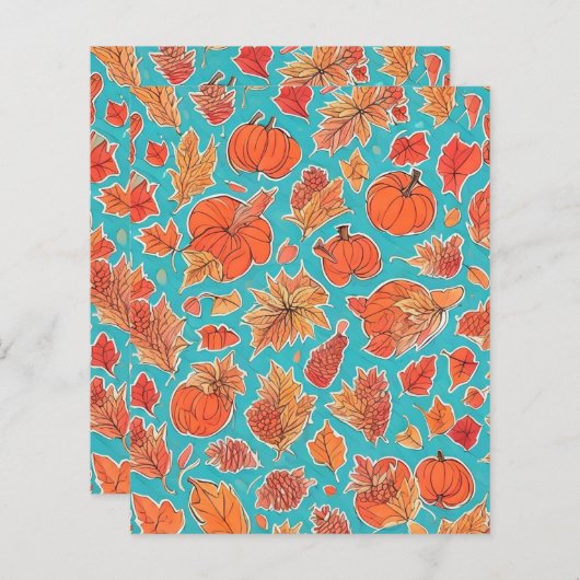 Pompoenblad Bladblad Bladpapier (Voorkant / Achterkant)