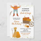 Pompoenbladeren en zakken van Hay Birthday Invitat Kaart (Voorkant)