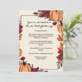 Pompoenbladeren Lijst Thanksgiving Kaart (Staand voorkant)