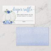 Pompoenblauw jongetje elegante herfst luier loteri informatiekaartje (Voorkant / Achterkant)