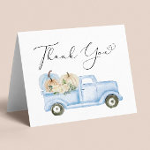 Pompoenblauw Truck Baby Boy Shower Bedankkaart