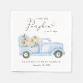 Pompoenblauw  Truck Baby Boy Shower Servet (Voorkant)