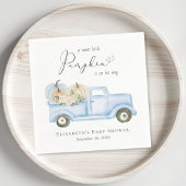 Pompoenblauw  Truck Baby Boy Shower Servet