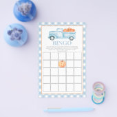 Pompoenblauw truck Baby shower Bingo Flyer (Enkel)
