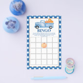 Pompoenblauw truck Baby shower Bingo Flyer (Enkel)