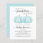 Pompoenblauw tweelingstation per Baby shower (Voorkant / Achterkant)