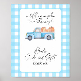 Pompoenblauwe truck - BOEKEN KAARTEN EN GESCHENKEN Poster