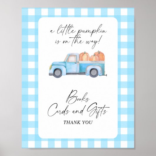 Pompoenblauwe truck - BOEKEN KAARTEN EN GESCHENKEN Poster (Voorkant)