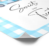 Pompoenblauwe truck - snoep en traktaties baby sho poster (Hoek)