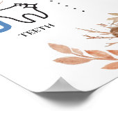 Pompoenblauwe vrachtwagen 1e verjaardag mijlpaal t poster (Hoek)