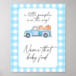 Pompoenblauwe vrachtwagen - noem dat baby-voedsel poster