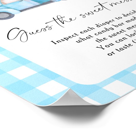 Pompoenblauwe vrachtwagen - raad de zoete puinhoop poster (Hoek)