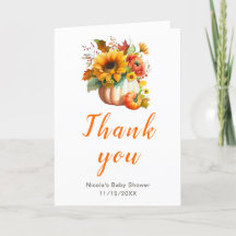 Pompoenbloem boeket Baby shower